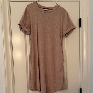 Women's Tan T-Shirt Dress